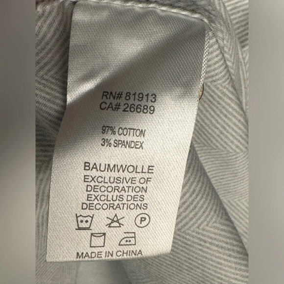 Robert Graham Shirt Mens M/L 16  Gray Stripes Stretch Designer Button Up - Picture 9 of 10